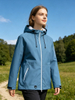 Women Lightweight Waterproof Jacket with Connected Hood Seam Taped Bicolor Zippers Windbreaker