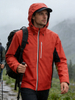Men Lightweight Waterproof Jacket with Connected Hood Seam Taped Outdoor Hiking Clothing