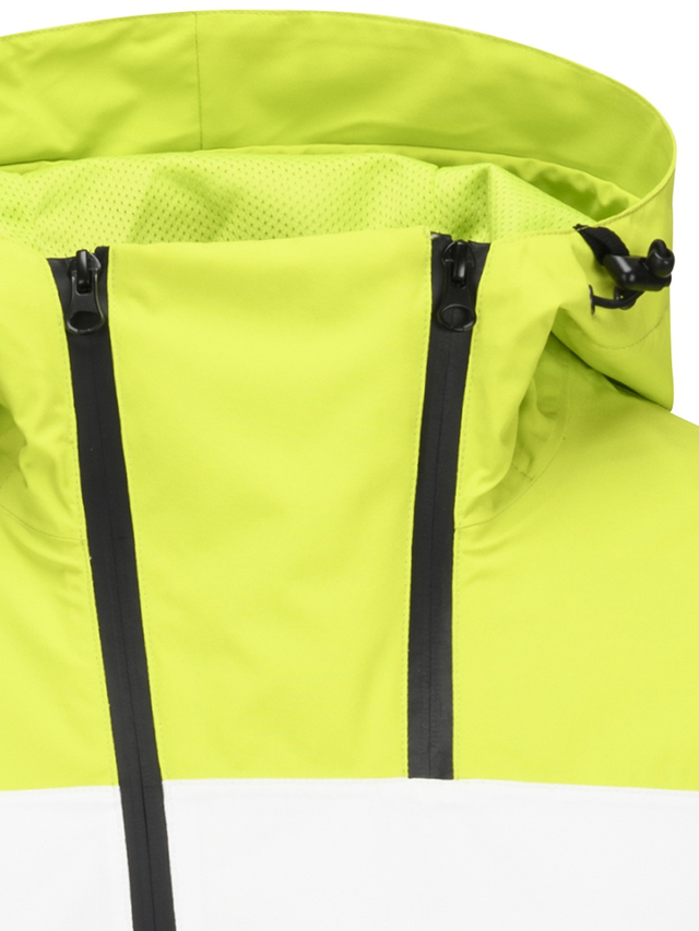 Women Lightweight Waterproof Jacket with Connected Hood Seam Taped Fashion Windbreaker 