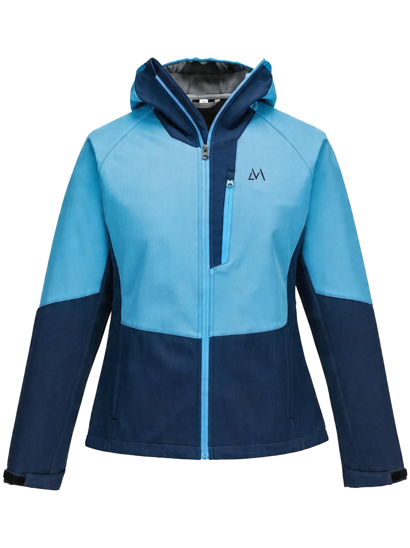 Women Softshell Jacket with Connected Hood Waterproof Water-repellent Windproof Breathable Outdoor Sports Wear