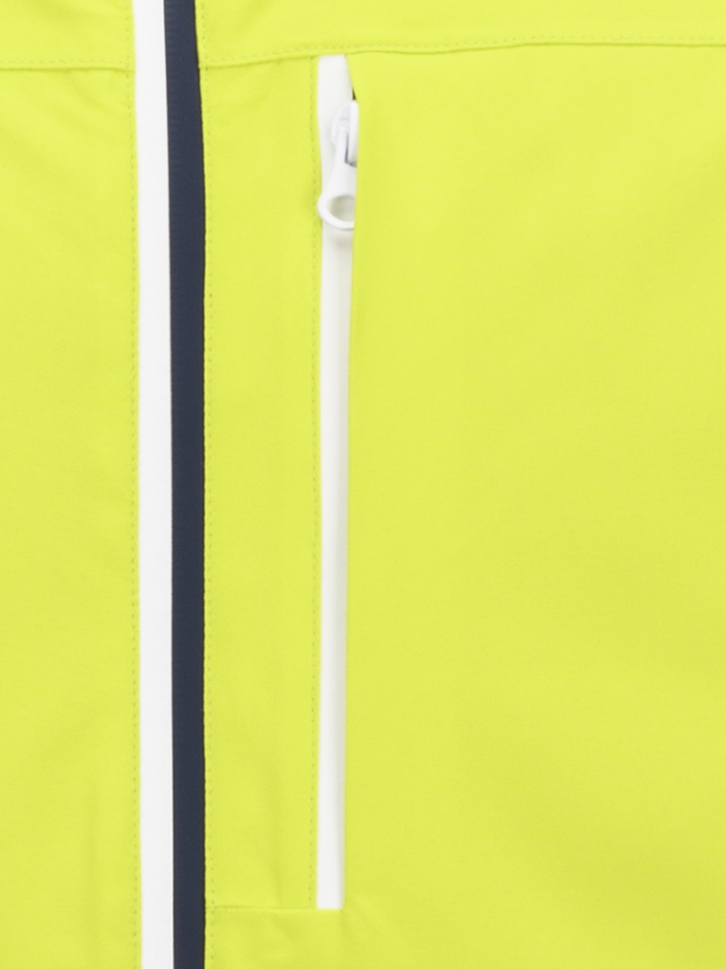 Men Lightweight Waterproof Jacket with Connected Hood Seam Taped Bicolor Zippers Windbreaker 