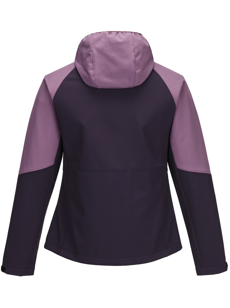 Women Softshell Jacket with Connected Hood Waterproof Water-repellent Windproof Breathable Outdoor Hiking Jacket