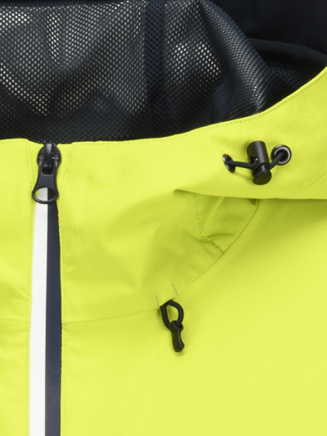Men Lightweight Waterproof Jacket with Connected Hood Seam Taped Bicolor Zippers Windbreaker 