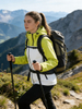 Women Lightweight Waterproof Jacket with Connected Hood Seam Taped Fashion Windbreaker 