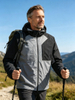 Men Lightweight Waterproof Jacket with Detachable Hood Seam Taped Outdoor Camping