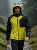 Men Lightweight Waterproof Jacket with Detachable Hood Seam Taped Outdoor Windbreaker