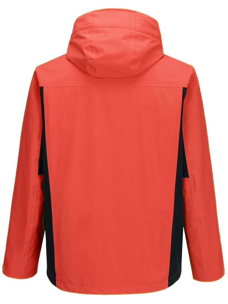 Men Lightweight Waterproof Jacket with Connected Hood Seam Taped Outdoor Hiking Clothing