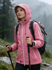 Women Lightweight Waterproof Jacket with Connected Hood Seam Taped Bicolor Zippers Rain Jacket