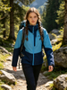 Women Softshell Jacket with Connected Hood Waterproof Water-repellent Windproof Breathable Outdoor Sports Wear