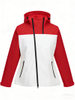 Women Lightweight Waterproof Jacket with Connected Hood Seam Taped Iregular Front Zippers Windbreaker